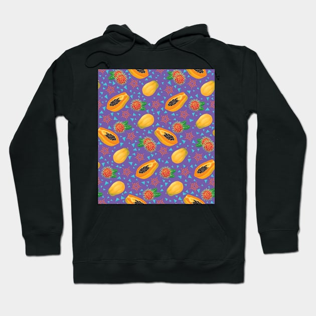 Rambutan & Papaya Party Hoodie by Pamelandia